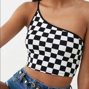 Checkered Print Crop Top Forever 21 size S